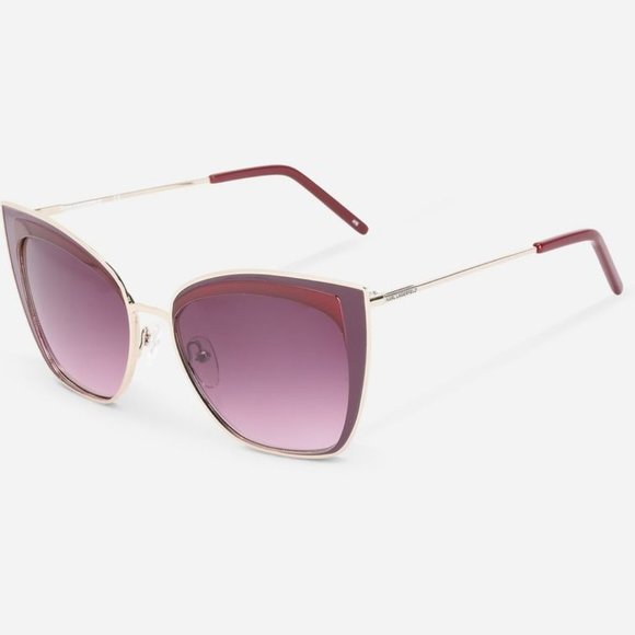 Karl Lagerfeld Accessories - NEW ⭐ Karl Lagerfeld Sunglasses KL254S 55-16-140 Cat Eye Wine/Gold + Soft Case
